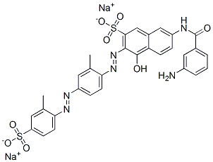 CAS#: 5938-84-1， Disodium 7-[(3-Aminobenzoyl)Amino]-4-Hydroxy-3-[[2-Methyl-4-[(2-Methyl-4-Sulphonatophenyl)Azo]Phenyl]Azo]Naphthalene-2-Sulphonate