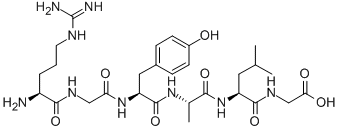 structure of CAS# 59587-24-5, H-Arg-Gly-Tyr-Ala-Leu-Gly-OH;H-ARG-GLY-TYR-ALA-LEU-GLY-OH;ARG-GLY-TYR-ALA-LEU-GLY;RGYALG