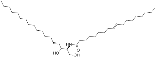 结构式 CAS# 5966-28-9, N-油酰基-D-鞘氨醇