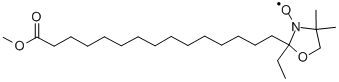 structure of CAS# 59719-53-8, 15-[(2S)-2-Ethyl-3-hydroxy-4,4-dimethyl-oxazolidin-2-yl]pentadecanoic acid methyl ester;Methyl 15-[(2S)-2-Ethyl-3-Hydroxy-4,4-Dimethyl-Oxazolidin-2-Yl]Pentadecanoate;15-[(2S)-2-Ethyl-3-Hydroxy-4,4-Dimethyl-2-Oxazolidinyl]Pentadecanoic Acid Methyl Ester;15-[(2S)-2-Ethyl-3-Hydroxy-4,4-Dimethyl-Oxazolidin-2-Yl]Pentadecanoic Acid Methyl Ester