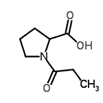 结构式 CAS# 59785-64-7, 1-丙酰基脯氨酸