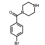结构式 CAS# 59939-72-9, (4-溴苯基)(1-哌嗪基)甲酮