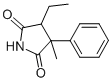 structure of CAS# 60-45-7, Fenimide;4-Ethyl-3-Methyl-3-Phenyl-Pyrrolidine-2,5-Dione;4-Ethyl-3-Methyl-3-Phenyl-Pyrrolidine-2,5-Quinone;3-Ethyl-2-Methyl-2-Phenylsuccinimide