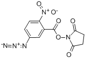 structure of CAS# 60117-35-3, 5-Azido-2-nitrobenzoic acid N-hydroxysuccinimide ester;(2,5-Dioxopyrrolidin-1-Yl) 5-Azido-2-Nitro-Benzoate;5-Azido-2-Nitrobenzoic Acid (2,5-Dioxo-1-Pyrrolidinyl) Ester;5-Azido-2-Nitro-Benzoic Acid Succinimido Ester