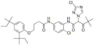 CAS#: 60233-31-0， N-[5-[[4-[2,4-Bis(Tert-Pentyl)Phenoxy]-1-Oxobutyl]Amino]-2-Chlorophenyl]-3-Chloro-alpha-(2,2-Dimethylpropionyl)-1H-1,2,4-Triazol-1-Acetamide
