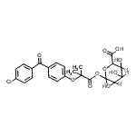 CAS#: 60318-63-0， 1-O-{2-[4-(4-Chlorobenzoyl)phenoxy]-2-methylpropanoyl}hexopyranuronic acid