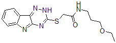 CAS 登录号：603945-98-8， N-(3-乙氧基丙基)-2-(2H-1,2,4-三嗪并[5,6-b]吲哚-3-基硫代)-乙酰胺