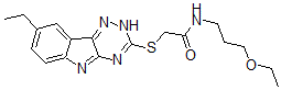 CAS#: 603946-59-4， N-(3-Ethoxypropyl)-2-[(8-Ethyl-2H-1,2,4-Triazino[5,6-b]Indol-3-Yl)Thio]-Acetamide