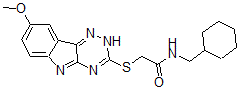 CAS#: 603947-46-2， N-(Cyclohexylmethyl)-2-[(8-Methoxy-2H-1,2,4-Triazino[5,6-b]Indol-3-Yl)Thio]-Acetamide