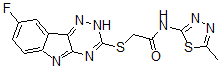 CAS#: 603948-04-5， 2-[(8-Fluoro-2H-1,2,4-Triazino[5,6-b]Indol-3-Yl)Thio]-N-(5-Methyl-1,3,4-Thiadiazol-2-Yl)-Acetamide