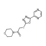 CAS#: 604740-40-1， 1-(4-Morpholinyl)-2-{[5-(2-pyrazinyl)-1,3,4-oxadiazol-2-yl]sulfanyl}ethanone