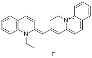 structure of CAS# 605-91-4, 1,1'-Diethyl-2,2'-Carbocyanine Iodide;1-Ethyl-2-[3-(1-Ethylquinolin-2-Ylidene)Prop-1-Enyl]Quinolin-1-Ium Iodide;1-Ethyl-2-[(E,3E)-3-(1-Ethylquinolin-2-Ylidene)Prop-1-Enyl]Quinolin-1-Ium Iodide;1-Ethyl-2-[(E,3E)-3-(1-Ethyl-2-Quinolylidene)Prop-1-Enyl]Quinolin-1-Ium Iodide