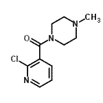 structure of CAS# 60597-69-5, (2-Chloro-3-Pyridinyl)(4-Methyl-1-Piperazinyl)Methanone;(2-Chloro-3-pyridinyl)(4-methyl-1-piperazinyl)-methanone;1-[(2-chloro-3-pyridinyl)carbonyl]-4-methylpiperazine;2-chloro(3-pyridyl) 4-methylpiperazinyl ketone