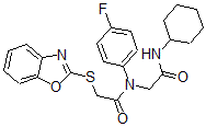 CAS#: 606098-50-4， 2-(2-Benzoxazolylthio)-N-[2-(Cyclohexylamino)-2-Oxoethyl]-N-(4-Fluorophenyl)-Acetamide