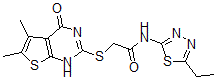 CAS#: 606108-38-7， 2-[(1,4-Dihydro-5,6-Dimethyl-4-Oxothieno[2,3-d]Pyrimidin-2-Yl)Thio]-N-(5-Ethyl-1,3,4-Thiadiazol-2-Yl)-Acetamide