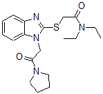 CAS#: 606109-56-2， N,N-Diethyl-2-[[1-[2-Oxo-2-(Pyrrolidin-1-Yl)Ethyl]-1H-Benzo[d]Imidazol-2-Yl]Thio]-Acetamide