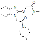 CAS#: 606110-23-0， N,N-Dimethyl-2-[[1-[2-(4-Methyl-Piperidin-1-Yl)-2-Oxoethyl]-1H-Benzo[d]Imidazol-2-Yl]Thio]-Acetamide