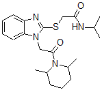 CAS#: 606110-45-6， 2-[[1-[2-(2,6-Dimethyl-Piperidin-1-Yl)-2-Oxoethyl]-1H-Benzo[d]Imidazol-2-Yl]Thio]-N-(Isopropyl)-Acetamide
