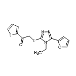 CAS#: 606111-59-5， 2-{[4-Ethyl-5-(2-furyl)-4H-1,2,4-triazol-3-yl]sulfanyl}-1-(2-thienyl)ethanone