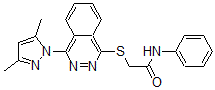 CAS#: 606122-22-9， 2-[[4-(3,5-Dimethyl-1H-Pyrazol-1-Yl)-1-Phthalazinyl]Thio]-N-Phenyl-Acetamide
