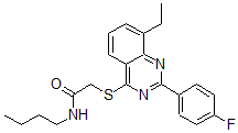 CAS#: 606131-68-4， N-Butyl-2-[[8-Ethyl-2-(4-Fluorophenyl)-4-Quinazolinyl]Thio]-Acetamide