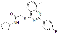 CAS#: 606134-54-7， N-Cyclopentyl-2-[[2-(4-Fluorophenyl)-8-Methyl-4-Quinazolinyl]Thio]-Acetamide