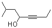结构式 CAS# 60657-70-7, 2-甲基-5-辛炔-4-醇