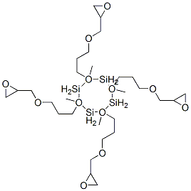 结构式 CAS# 60665-85-2, 2,4,6,8-四甲基-2,4,6,8-四[3-(环氧乙烷基甲氧基)丙基]环四硅氧烷