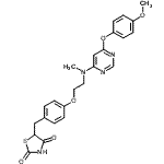 CAS#: 607723-33-1， 5-[4-(2-{[6-(4-Methoxyphenoxy)-4-pyrimidinyl](methyl)amino}ethoxy)benzyl]-1,3-thiazolidine-2,4-dione