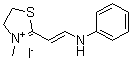 CAS#: 60878-87-7， 4,5-Dihydro-3-Methyl-2-[2-(Phenylamino)Ethenyl]-Thiazolium Iodide (1:1)