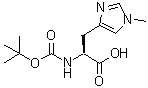 structure of CAS# 61070-20-0, N-[(1,1-Dimethylethoxy)Carbonyl]-1-Methyl-L-Histidine;N-ALPHA-T-BUTOXYCARBONYL-N-IM-1-METHYL-L-HISTIDINE;N-BOC-N-IM-1-METHYL-L-HISTIDINE;BOC-N-IM-METHYL-L-HISTIDINE