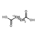structure of CAS# 61128-08-3, (2,3-<Sup>13</Sup>C<Sub>2</Sub>)Butanedioic Acid;<2,3-13C2>Bernsteinsaeure;Butanedioic acid-2,3-13C2;BUTANEDIOICACID-2,3-13C2