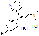 structure of CAS# 61129-30-4, Zimeldine Dihydrochloride;(Z)-3-(4-Bromophenyl)-N,N-Dimethyl-3-(3-Pyridyl)Prop-2-En-1-Amine Hydrate Dihydrochloride;[(Z)-3-(4-Bromophenyl)-3-(3-Pyridyl)Prop-2-Enyl]-Dimethyl-Amine Hydrate Dihydrochloride;(Z)-3-(4-Bromophenyl)-N,N-Dimethyl-3-Pyridin-3-Yl-Prop-2-En-1-Amine Hydrate Dihydrochloride
