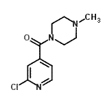 结构式 CAS# 612487-28-2, (2-氯-4-吡啶基)(4-甲基-1-哌嗪基)甲酮