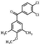 structure of CAS# 61259-86-7, (3,4-Dichlorophenyl)(4-Methoxy-3,5-Dimethylphenyl)Methanone;3,4-Dichloro-3',5'-dimethyl-4'-methoxybenzophenone;ZINC04254427