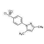structure of CAS# 61320-20-5, 4-(3,5-Dimethyl-1H-Pyrazol-1-Yl)Benzenesulfonyl Chloride;1-[4-(Chlorosulphonyl)phenyl]-3,5-dimethyl-1H-pyrazole;4-(3,5-Dimethyl-1H-pyrazol-1-yl)benzenesulfonyl chloride;4-(3,5-Dimethyl-1H-pyrazol-1-yl)benzenesulphonyl chloride
