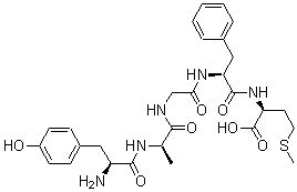 structure of CAS# 61370-87-4, L-Tyrosyl-D-Alanylglycyl-L-Phenylalanyl-L-Methionine;(2S)-2-[[(2S)-2-[[2-[[(2R)-2-[[(2S)-2-Amino-3-(4-Hydroxyphenyl)Propanoyl]Amino]Propanoyl]Amino]Acetyl]Amino]-3-Phenyl-Propanoyl]Amino]-4-Methylsulfanyl-Butanoic Acid;(2S)-2-[[(2S)-2-[[2-[[(2R)-2-[[(2S)-2-Amino-3-(4-Hydroxyphenyl)-1-Oxopropyl]Amino]-1-Oxopropyl]Amino]-1-Oxoethyl]Amino]-1-Oxo-3-Phenylpropyl]Amino]-4-(Methylthio)Butanoic Acid;(2S)-2-[[(2S)-2-[[2-[[(2R)-2-[[(2S)-2-Amino-3-(4-Hydroxyphenyl)Propanoyl]Amino]Propanoyl]Amino]Acetyl]Amino]-3-Phenyl-Propanoyl]Amino]-4-(Methylthio)Butyric Acid