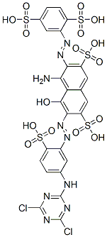 CAS#: 61433-40-7， 4-Amino-6-[[5-[(4,6-Dichloro-1,3,5-Triazin-2-Yl)Amino]-2-Sulphophenyl]Azo]-3-[(2,5-Disulphophenyl)Azo]-5-Hydroxynaphthalene-2,7-Disulphonic Acid