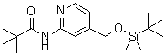 structure of CAS# 618107-92-9, N-[4-({[Dimethyl(2-methyl-2-propanyl)silyl]oxy}methyl)-2-pyridinyl]-2,2-dimethylpropanamide;N-[4-(ter<wbr>t-Butyl-d<wbr>imethyl-s<wbr>ilanyloxy<wbr>methyl)-p<wbr>yridin-2-<wbr>yl]-2,2-d<wbr>imethyl-p<wbr>ropionami<wbr>de;MFCD06411045
