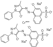 CAS#: 61916-41-4， Bis[4-[2-[4,5-Dihydro-3-Methyl-5-(Oxo)-1-Phenyl-1H-Pyrazol-4-Yl]Diazenyl-]-3-(Hydroxy)-1-Naphthalenesulfonato(3-)]-Chromate  Sodium (1:3)