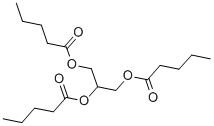 structure of CAS# 620-68-8, Glycerol Trivalerate;[2-Pentanoyloxy-1-(Pentanoyloxymethyl)Ethyl] Pentanoate;Pentanoic Acid [2-(1-Oxopentoxy)-1-(1-Oxopentoxymethyl)Ethyl] Ester;Valeric Acid [2-Valeryloxy-1-(Valeryloxymethyl)Ethyl] Ester