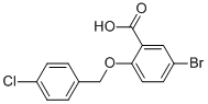 structure of CAS# 62176-36-7, 5-Bromo-2-[(4-Chlorobenzyl)Oxy]Benzoic Acid;5-Bromo-2-(4-Chlorobenzyl)Oxy-Benzoic Acid;Nsc292936