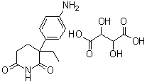 CAS#: 62268-19-3， 3-(4-Aminophenyl)-3-Ethyl-2,6-Piperidinedione 2,3-Dihydroxysuccinate (1:1)