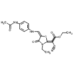 CAS 登录号：623551-18-8， 乙基(2Z)-[(5E)-5-{[(4-乙酰氨基苯基)氨基]亚甲基}-3-乙基-4-氧代-1,3-噻唑烷-2-亚基](氰基)乙酸酯