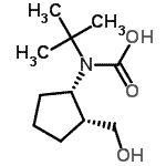 structure of CAS# 623582-54-7, [(1S,2R)-2-(Hydroxymethyl)cyclopentyl](2-methyl-2-propanyl)carbamic acid;tert-buty<wbr>l((1S,2R)<wbr>-2-(hydro<wbr>xymethyl)<wbr>cyclopent<wbr>yl)carbam<wbr>ic acid