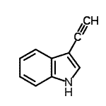 structure of CAS# 62365-78-0, 3-Ethynyl-1H-Indole;3-ethynyl-1H-indole;3-ethynyl-indole;3-Ethynylindole