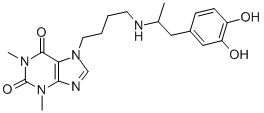 CAS#: 62401-70-1， 7-[4-[[2-(3,4-Dihydroxyphenyl)-1-Methylethyl]Amino]Butyl]Theophyline