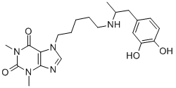 CAS#: 62401-71-2， 7-[5-[[2-(3,4-Dihydroxyphenyl)-1-Methylethyl]Amino]Pentyl]Theophyline