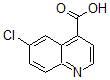 structure of CAS# 62482-29-5, 6-Chloro-4-Quinolinecarboxylic Acid;6-CHLORO-QUINOLINE-4-CARBOXYLIC ACID