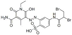CAS#: 62546-04-7， 2-[[5-Carbamoyl-1-Ethyl-1,6-Dihydro-2-Hydroxy-4-Methyl-6-Oxo-3-Pyridyl]Azo]-4-[(2,3-Dibromo-1-Oxopropyl)Amino]Benzenesulphonic Acid